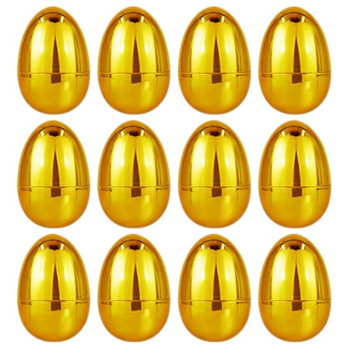 Warmhm Metallisch-Goldene Ostereier 12 Stück Befüllbare Glänzende Goldfarbene Scharniereier Zum Befüllen Von Körben Mit Leckereien Überraschungseiern Und Der Ostereiersuche Warmhm Metallisch-Goldene Ostereier 12 Stück Befüllbare Glänzende Goldfarbene Scharniereier Zum Befüllen Von Körben Mit Leckereien Überraschungseiern Und Der Ostereiersuche von Warmhm