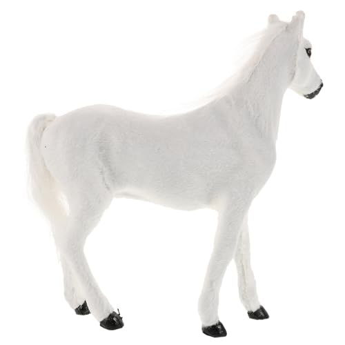 Warmhm Pferdefiguren für plüschpferd Tier Kleinkindpferd Mini-Pferdefiguren Pferde-Actionfigur Pferdestatue für Pferde Spielzeugfigur Plüschstoff Weiß von Warmhm