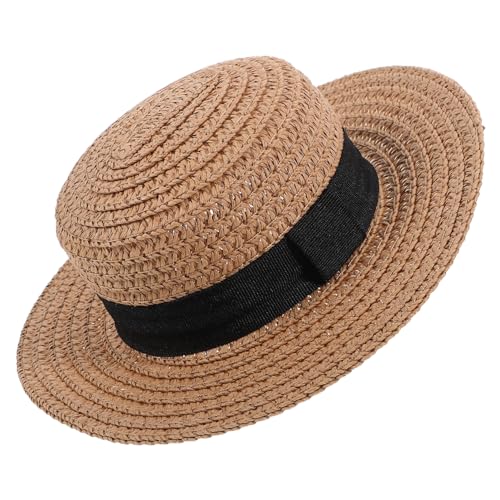 Warmhm Strohpuppenhut Miniatur High Party Dekoration Stoffpuppe Puppenhaus Zubehör Puppenhut Mikro Landschaftshut Ornament Mini Hausschmuck Mini Hut DIY Requisite Khaki von Warmhm