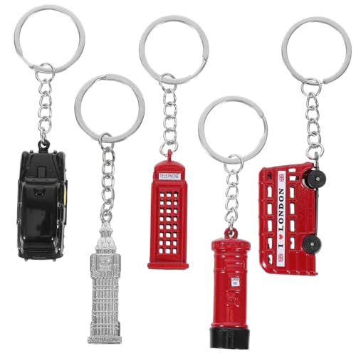 Warmhm Teiliges London Souvenir Schlüsselanhänger Bus Telefonzelle Briefkasten Taxi Und Ben Anhänger Für Auto Oder Tasche Als England Souvenir von Warmhm