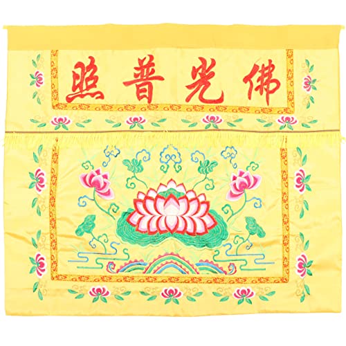 Warmhm Tischwäsche Tibetische Buddhistische Altartischdecke Bestickte Lotusblumenmuster Altardecke Verheißungsvolles Symbol Schreinabdeckung Bietet Tischdecke Für Altarzubehör von Warmhm