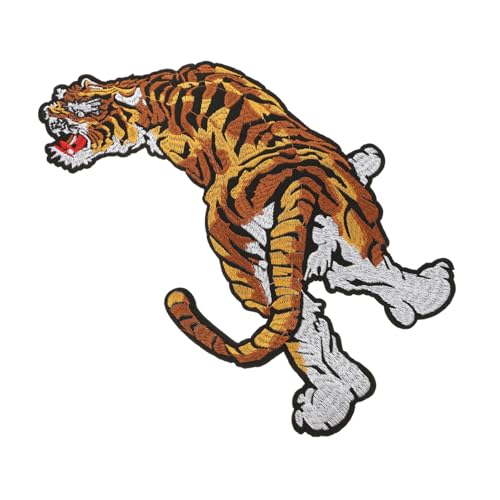 Warmhm Tiger Stickerei Aufnäher zum Aufnähen Dekorativer Tier Applikation Patch für Kleidung Rucksäcke DIY Bastelarbeiten Vielseitig Einsetzbar für Shirts Taschen Heimtextilien Einfach von Warmhm