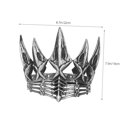 Warmhm Vintage Gothic Krone Cosplay Party Kopfstück Leichtes Robustes Karneval Zubehör für Herren Damen Silbernes Dekoratives Barock Accessoire für Festival Kostüm Warmhm Vintage Gothic Krone Cosplay Party Kopfstück Leichtes Robustes Karneval Zubehör für Herren Damen Silbernes Dekoratives Barock Accessoire für Festival Kostüm von Warmhm