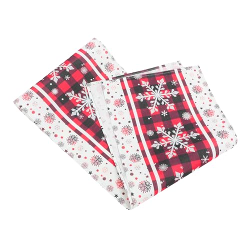 Warmhm Weihnachtsdekoration Tischläufer Schneeflocken-Tischdekoration Schneeflockenläufer Snowflake Tablerunner Tischdekoration für Weihnachten Ferienhäuser Polyester (Polyester) rot von Warmhm