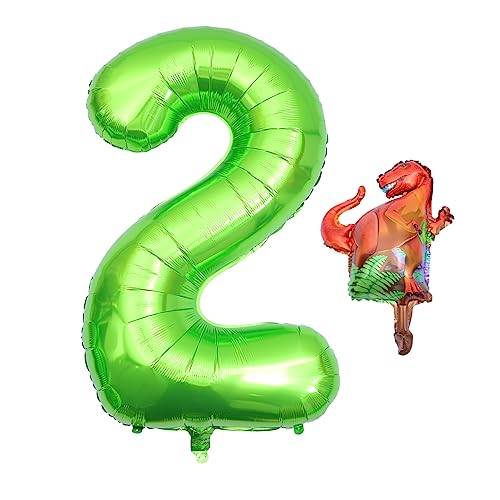 Warmhm Zahlenballon Party-Ballon- Dekoration LED für Ballons hochzeitsdeko Nummer Dinosaurierballon Geburtstagsballons mit Dinosaurier Themen Aluminiumfolie von Warmhm