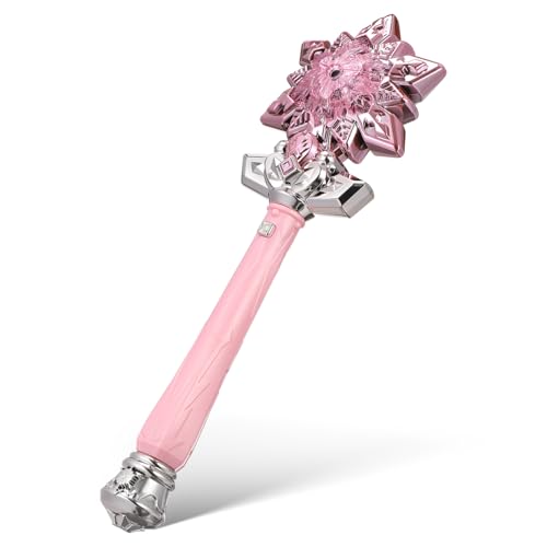 Warmhm Zauberstab sprühen Lichteffekt Party Prinzessinnenstäbe für kleine Mädchen Leuchtstäbe für Kleinkind Zauberstab Zauberstäbe aufleuchten Plastik Rosa von Warmhm