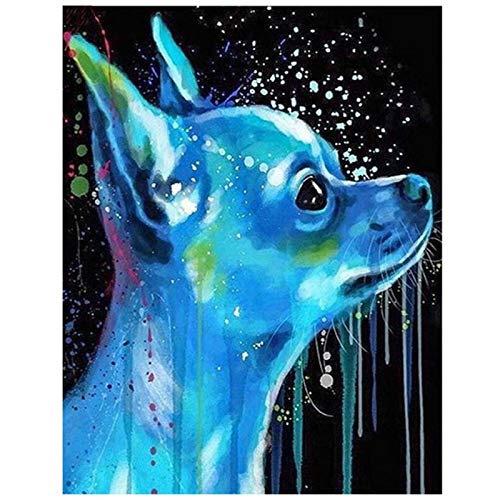 Warreal DIY 5D Diamant Painting,DIY 5D Diamant Malerei Chihuahua Haustier Hund Mozaik Puzzle Diamant Volle Runde Diamant Stickerei Kreuzstich Aufkleber 40x50cm von Warreal