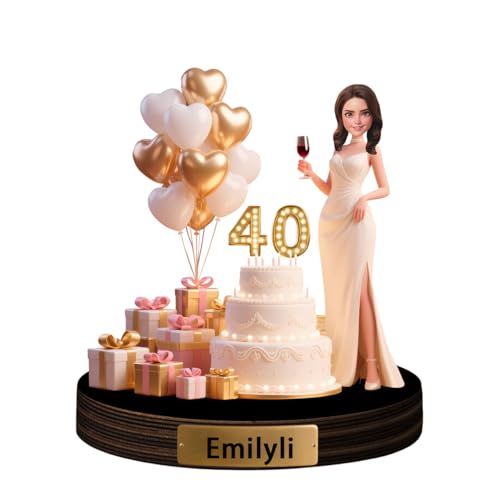 Personalisierte Skulptur zum 40. Geburtstag, personalisierbar, Foto, Cartoon-Figur, Desktop-Plakette, Zahl 40, Acryl-Porträt, Desktop-Andenken, Geschenk, Geburtstagsfeier, Frauen, Familie, Freunde Personalisierte Skulptur zum 40. Geburtstag, personalisierbar, Foto, Cartoon-Figur, Desktop-Plakette, Zahl 40, Acryl-Porträt, Desktop-Andenken, Geschenk, Geburtstagsfeier, Frauen, Familie, Freunde von Wasetell