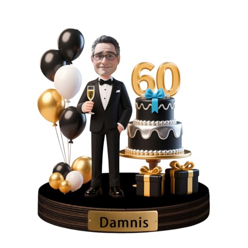 Wasetell Personalisierte Skulptur zum 60. Geburtstag für Männer, individuelles Foto, Cartoon-Figur, Desktop-Plakette, Zahl 60, Acryl-Porträt, Desktop-Andenken, Geschenk, Geburtstag, Party, Familie Wasetell Personalisierte Skulptur zum 60. Geburtstag für Männer, individuelles Foto, Cartoon-Figur, Desktop-Plakette, Zahl 60, Acryl-Porträt, Desktop-Andenken, Geschenk, Geburtstag, Party, Familie von Wasetell