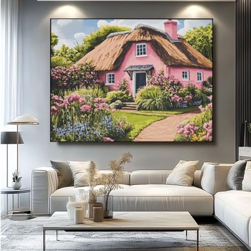 5D Diamond Painting Haus Garten Diamant Painting Bilder, DIY Rundbohrer Diamond Art Diamond Painting Zubehör, Basteln Erwachsene Diamant Kunst Malerei Stickerei Set, Home Wand Decor 90x75 cm -yz459 von Washifa