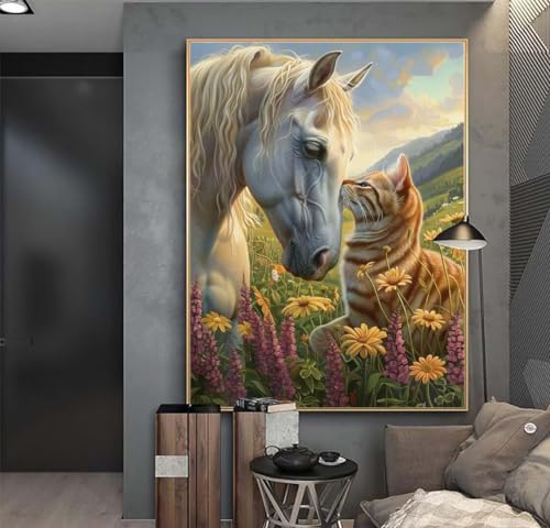 Katze Und Pferd Diamond Painting Erwachsene 30x40 cm DIY Diamant Painting Bilder Kinder, Full Drill Diamond Art Painting, 5D Mosaic Kunst Malen Nach Zahlen Malerei Stickerei Set, Home Wand Dekor y260 Katze Und Pferd Diamond Painting Erwachsene 30x40 cm DIY Diamant Painting Bilder Kinder, Full Drill Diamond Art Painting, 5D Mosaic Kunst Malen Nach Zahlen Malerei Stickerei Set, Home Wand Dekor y260 von Washifa