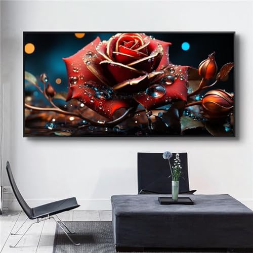 Rose Diamond Painting Groß XXL 80x40 cm DIY Diamant Painting Bilder Erwachsene, Full drill 5D Diamond Art Kinder, Malen Nach Zahlen Malerei Stickerei Bastelset Kunst Set Home Wand Dekor Geschenk S529 Rose Diamond Painting Groß XXL 80x40 cm DIY Diamant Painting Bilder Erwachsene, Full drill 5D Diamond Art Kinder, Malen Nach Zahlen Malerei Stickerei Bastelset Kunst Set Home Wand Dekor Geschenk S529 von Washifa