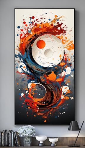 Yin Yang Diamond Painting Groß XXL 150x60 cm DIY Diamant Painting Bilder Erwachsene, Full drill Diamond Art Kinder, Mosaic Bastelset Kunst Malen Nach Zahlen Malerei Stickerei Set Home Wand Dekor R668 von Washifa