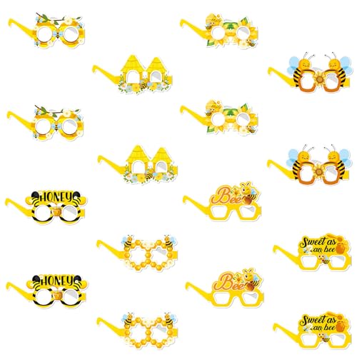Bienen-Dekorationen – Papier-Bienengläser, Partybrille für Kinder, lustige Brillen, Foto-Requisiten, tropische Kostüm-Requisiten, Brillenrahmen, Honigthemen-Dekor für Erwachsene, Kinder, Strand Bienen-Dekorationen – Papier-Bienengläser, Partybrille für Kinder, lustige Brillen, Foto-Requisiten, tropische Kostüm-Requisiten, Brillenrahmen, Honigthemen-Dekor für Erwachsene, Kinder, Strand von Wasise