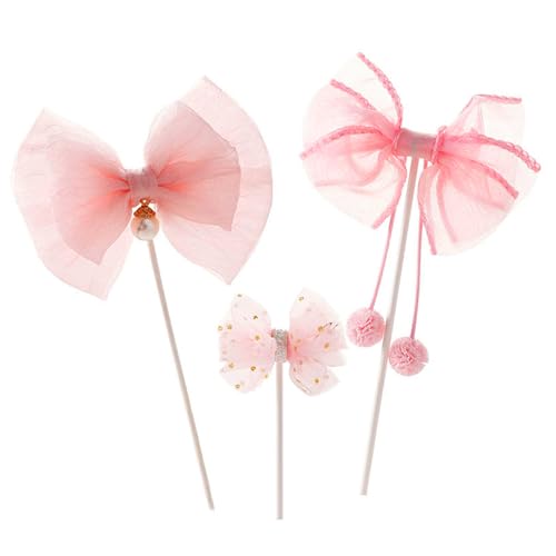 Kuchendekorationen mit Schleife, 3 Stück, rosa Schleife, Kuchendekoration, Schleifen, Cupcake-Topper, kokette, Babyparty-Dekoration, Schleifen zur Dekoration, elegante Kuchendekoration für Geburtstag Kuchendekorationen mit Schleife, 3 Stück, rosa Schleife, Kuchendekoration, Schleifen, Cupcake-Topper, kokette, Babyparty-Dekoration, Schleifen zur Dekoration, elegante Kuchendekoration für Geburtstag von Wasise