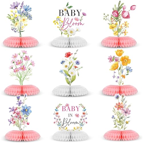 Wasise Baby in Bloom – Wildblumen-Babyparty-Dekorationen, Frühlingsdusche, Blüten-Mittelstücke für Tische, florale Tischdekoration, Badezeremonie, Tafelaufsätze, Blumen-Themen-Dekoration, 9 Stück Wasise Baby in Bloom – Wildblumen-Babyparty-Dekorationen, Frühlingsdusche, Blüten-Mittelstücke für Tische, florale Tischdekoration, Badezeremonie, Tafelaufsätze, Blumen-Themen-Dekoration, 9 Stück von Wasise