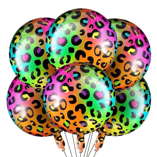 Wasise Luftballons mit Leopardenmuster – 6 Stück 45,7 cm große Luftballons mit Tierdruck, Neon-Regenbogen-Folienballon, Geparden-Geburtstagsdekoration, Dschungel-Safari-Tierdruck-Ballon für Wasise Luftballons mit Leopardenmuster – 6 Stück 45,7 cm große Luftballons mit Tierdruck, Neon-Regenbogen-Folienballon, Geparden-Geburtstagsdekoration, Dschungel-Safari-Tierdruck-Ballon für von Wasise