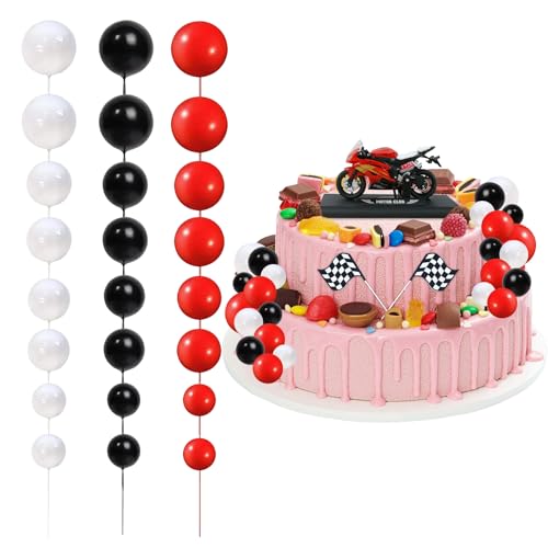 Wasise Motorrad-Kuchenaufsatz, 27 Stück, Geburtstagskuchen-Dekorationen, Männer, Kuchendekorationen für Männer, lustiges Modell, Motorrad, Cupcake-Topper, personalisierbar für Jungen von Wasise