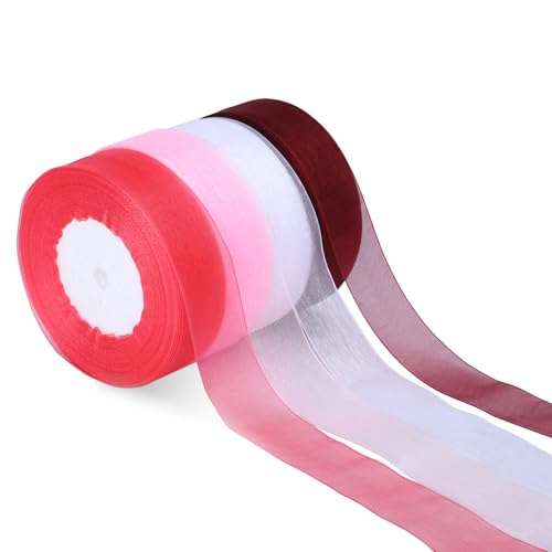 4 Stück Organzaband Schleifenband Geschenkband 2.5CM Schleifenband Hochzeit Breit Geschenkband Hochzeit Satinband für Geschenkdekoration Basteldekoration Partydekoration Blumenstraußdekoration 4 Stück Organzaband Schleifenband Geschenkband 2.5CM Schleifenband Hochzeit Breit Geschenkband Hochzeit Satinband für Geschenkdekoration Basteldekoration Partydekoration Blumenstraußdekoration von WatDenyFine
