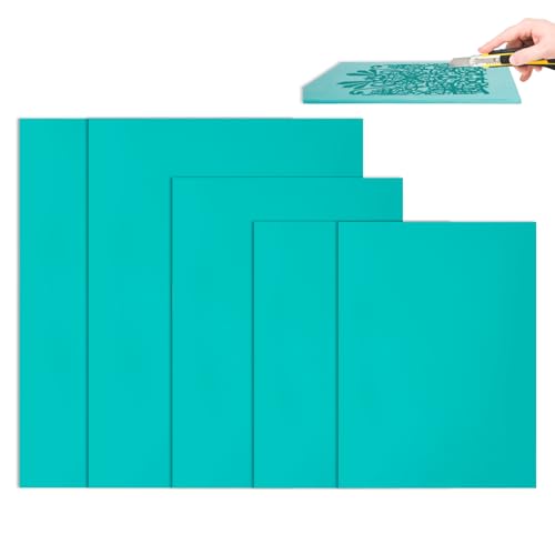 5 Stück Linoldruck Platte, Linoleum Linoldruck Set Farbe Linol Platten Linolschnitt Set Werkzeug Platten Linoleum Platte Stempelgummi Linolplatte für Handwerk DIY Linoldruckplatten A4, A5, A6 von WatDenyFine