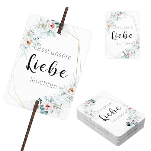 50 Stück Wunderkerzen Etikette für Wunderkerzen Hochzeit, Knicklichter Hochzeit Mitgebsel Leuchtstäbe Hochzeit, Mitgebsel Konfirmation Geschenk Hochzeitsdeko Etiketten für Hochzeitskerze, Stil B 50 Stück Wunderkerzen Etikette für Wunderkerzen Hochzeit, Knicklichter Hochzeit Mitgebsel Leuchtstäbe Hochzeit, Mitgebsel Konfirmation Geschenk Hochzeitsdeko Etiketten für Hochzeitskerze, Stil B von WatDenyFine