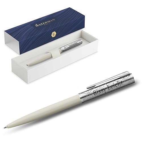 Waterman Allure Deluxe Kugelschreiber mit Gravur | Geschenk für Mann und Frau | inspiriert von Pariser Mode | personalisiert | graviert (Weiß, Kugelschreiber) von Waterman