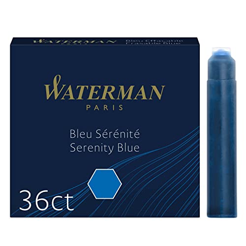 Waterman Füller-Tintenpatronen | International Standardgröße | Serenity Blue | 36 Stück von Waterman