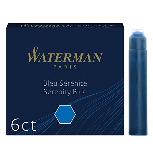 Waterman Füller-Tintenpatronen | International Standardgröße | Serenity Blue | 6 Stück von Waterman