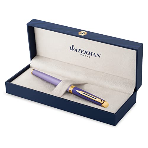 Waterman Hémisphère Füller | Metall und violette Lackierung mit goldbeschichteten Zierteilen | Füllfederhalter mit feiner goldbeschichteter Feder | Geschenkbox von Waterman