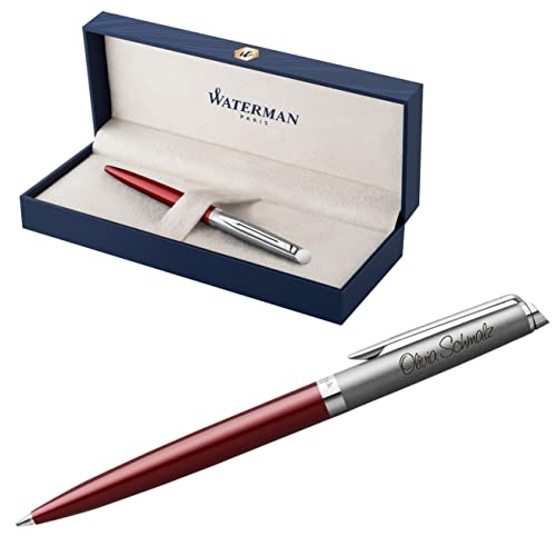 Waterman Hémisphère Kugelschreiber mit Gravur | Geschenk für Mann und Frau | inspiriert von Pariser Mode | personalisiert | graviert | Blaue Tinte (Red C.C., Kugelschreiber) von Waterman
