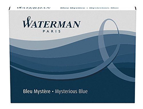 Waterman S0110910 Tintenpatronen für Füllfederhalter, 8 Stück pro Box, Mysterious Blue, 2 Packungen von Waterman