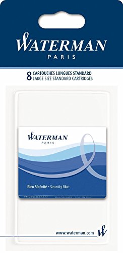 Waterman S0713021 Ersatzminen für Füllfederhalter, Blau, 8 Stück von Waterman