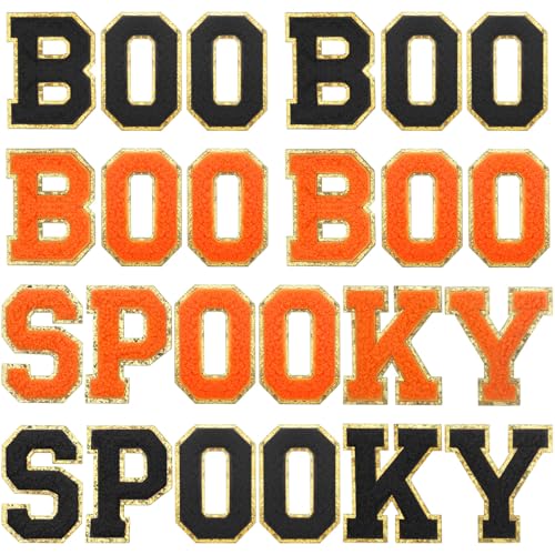Watersay 24 Stück Halloween Boo Gruselige Aufnäher zum Aufbügeln, selbstklebend, zum Aufnähen auf Boo Gruselige Chenille-Buchstaben-Flicken mit Glitzer, Halloween-Applikationen für DIY-Kleidung, Hut Watersay 24 Stück Halloween Boo Gruselige Aufnäher zum Aufbügeln, selbstklebend, zum Aufnähen auf Boo Gruselige Chenille-Buchstaben-Flicken mit Glitzer, Halloween-Applikationen für DIY-Kleidung, Hut von Watersay