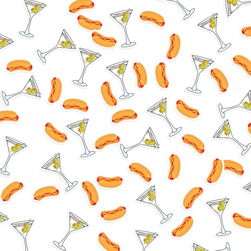 Watersay Martini-Hot Dog Konfetti, 400 Stück, Brautparty, Junggesellinnenabschied, Verlobung, Papier von Watersay