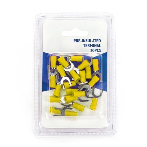 Vorisolierte gelbe Klemme, Größe SV1.25-4, in Blisterverpackung mit 20 Stück, ideal für sichere und effiziente elektrische Verbindungen. Vorisolierte gelbe Klemme, Größe SV1.25-4, in Blisterverpackung mit 20 Stück, ideal für sichere und effiziente elektrische Verbindungen. von WatioWave