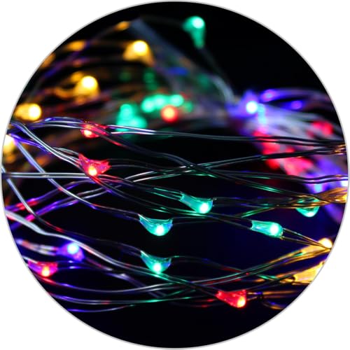 WatioWave 5 m Mini-LED-Lichterkette mit RGB-Fernbedienung, 3 x AA von WatioWave