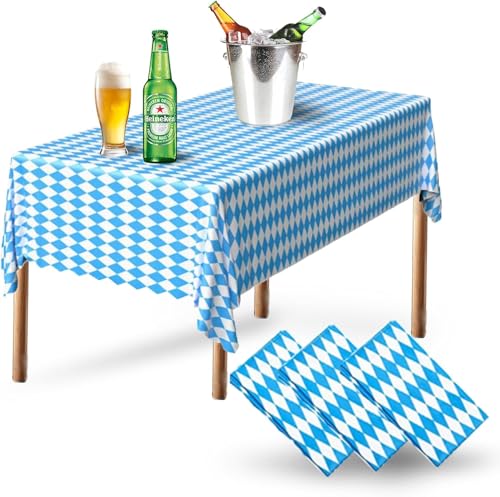 Watproofit 3 Stück Biertisch Tischdecke, bierzeltgarnitur tischdecke, Karierte Tischdecke Blau-Weiß, PVC- Oktoberfest deko Tischdecke für Oktoberfest-Partydekorationen, Wasserdicht Leicht zu Reinigen Watproofit 3 Stück Biertisch Tischdecke, bierzeltgarnitur tischdecke, Karierte Tischdecke Blau-Weiß, PVC- Oktoberfest deko Tischdecke für Oktoberfest-Partydekorationen, Wasserdicht Leicht zu Reinigen von Watproofit