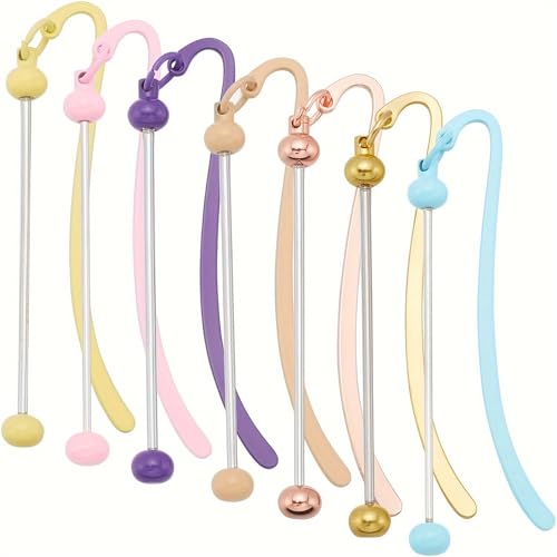 7 PCs Metall Perlenstaste Keychain Blanks Perlen Keyring Kits Für Schmuck Basteln Handgefertigte Lesezeichen Accessoires Kreativ Keychain von Watreketal