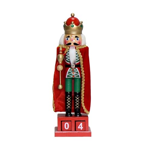Holz Weihnachten Nussknacker King Ornamente Weihnachten Countdown Adventskalender Soldier Desktop Dekoration Adventskalender von Watreketal