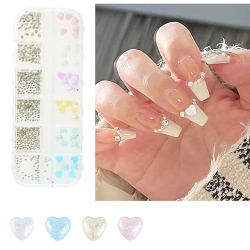 Nagelkunst Strasssteine und Perlenbögen Zauberblumen Herz Zauber Schmetterling Charme Herz Nagelkunst Strasssteine und Perlenbögen Zauberblumen Herz Zauber Schmetterling Charme Herz von Watreketal