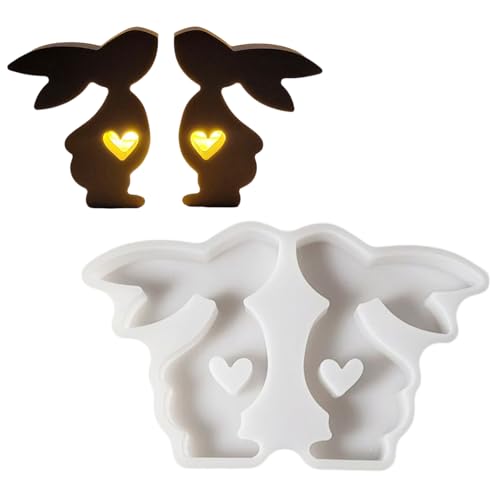 Paar Kaninchen Silikonkerzenformen Für Epoxidharz Kerze Herstellen Kaninchen Silikonformen Für Schokoladenkuchen Backart Party Vorräte von Watreketal