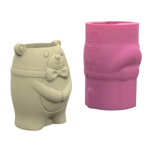 Praktische Bärenblumentöpfe Robuste Silikonformzementputzhandwerksvorräte Für Garten Und Innendekoration Office Desk Ornament von Watreketal