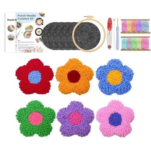 Stickerei Starter Set 6 Wiederverwendbare Schläge Nadel Untersetzer Muster Mit Weichem Stoff Und Komplettes Werkzeugwaschableer Stoff Untersetzer Machen von Watreketal