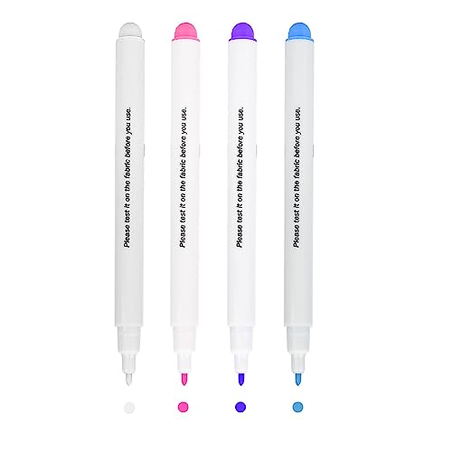 Watris Veiyi 4 Stück Textilmarker Wasserlöslich, Verschwindende Trickmarker Nähen, Löschbaren Stoff Markier Stifte, Schneiderstift zum Quilten Schneiderei Lederhandwerk Markieren Tracing Watris Veiyi 4 Stück Textilmarker Wasserlöslich, Verschwindende Trickmarker Nähen, Löschbaren Stoff Markier Stifte, Schneiderstift zum Quilten Schneiderei Lederhandwerk Markieren Tracing von Watris Veiyi