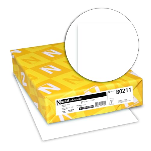 Neenah Exact Vellum Bristol, 67 lb, 8.5 x 11 Inches, 250 Sheets, White, 94 Brightness (2, 8.5 x 11 Inches) by Neenah von Wausau Papers