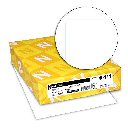 Neenah Paper Exact Karteikarten, 94 hell, 50 kg Indexgewicht, 21,6 x 27,9 cm, Weiß, 250 Stück von Wausau Papers