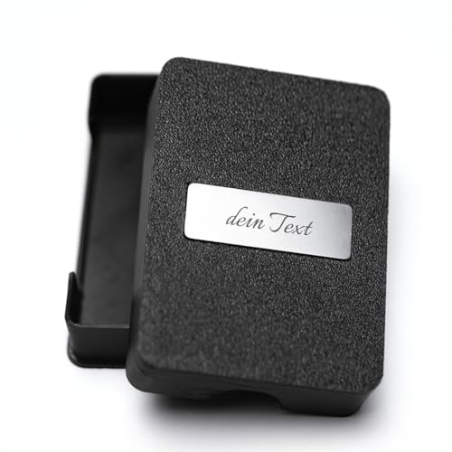 Personalisierte Kartenbox mit Edelstahl Gravurschild – Individuelle Aufbewahrungsbox für Spielkarten oder Sammelkarten Geschenk/kompatibel mit Kartenspielen wie CABO, Skat, Rommé, Doppelkopf von WaveB4