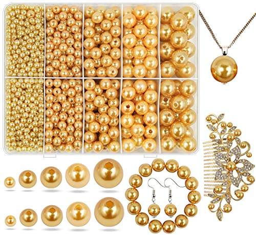 Khaki-Perlen für die Schmuckherstellung, 1750 Stück, Khaki-Perlen, Bastelperlen, 4 mm, 6 mm, 8 mm, 10 mm, 12 mm, lose Abstandsperlen für Halsketten, Armbänder, Hochzeitskleid, Weihnachtsdekoration von Wavlakth