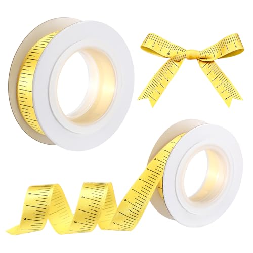 Linealband für Bastelarbeiten, 9,1 m, Lehrer, Maßband, Baumwollmaßband, Nähband, Schulthema, Handwerk und Geschenkbedarf, Lineal, Gelb, 2 Stück Linealband für Bastelarbeiten, 9,1 m, Lehrer, Maßband, Baumwollmaßband, Nähband, Schulthema, Handwerk und Geschenkbedarf, Lineal, Gelb, 2 Stück von Wavwavw
