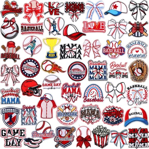 Wavwavw Baseball-Aufnäher zum Aufbügeln, bestickt, Sport, zum Aufnähen, für Kleidung, Hüte, Rucksäcke, Jacken, Accessoires, Partyzubehör, 50 Stück Wavwavw Baseball-Aufnäher zum Aufbügeln, bestickt, Sport, zum Aufnähen, für Kleidung, Hüte, Rucksäcke, Jacken, Accessoires, Partyzubehör, 50 Stück von Wavwavw